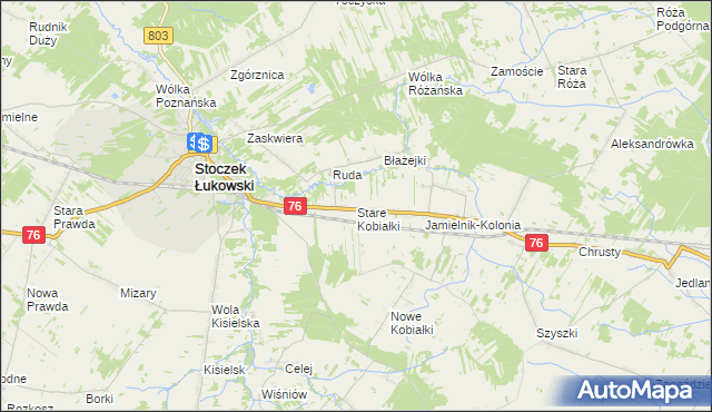 mapa Stare Kobiałki, Stare Kobiałki na mapie Targeo