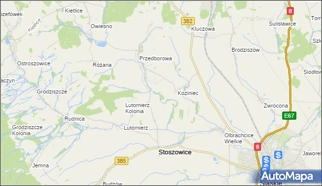 mapa Stoszowice Kolonia, Stoszowice Kolonia na mapie Targeo