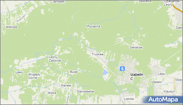 mapa Truskaw, Truskaw na mapie Targeo