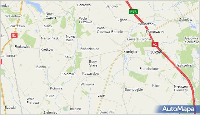 mapa Witoldów gmina Łanięta, Witoldów gmina Łanięta na mapie Targeo