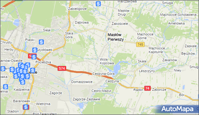 mapa Wola Kopcowa, Wola Kopcowa na mapie Targeo