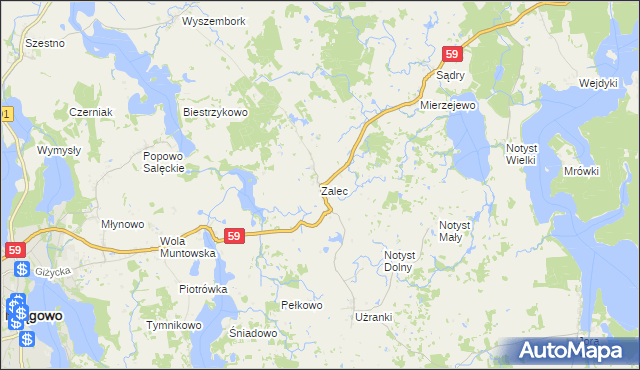 mapa Zalec, Zalec na mapie Targeo