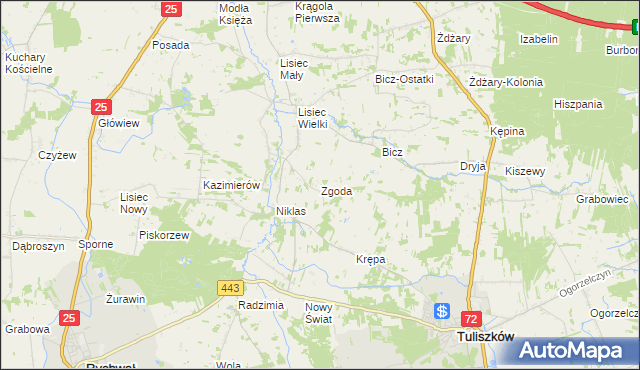 mapa Zgoda gmina Stare Miasto, Zgoda gmina Stare Miasto na mapie Targeo