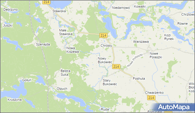 mapa Nowy Bukowiec gmina Stara Kiszewa, Nowy Bukowiec gmina Stara Kiszewa na mapie Targeo