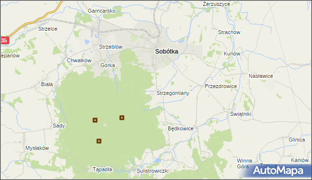 mapa Strzegomiany, Strzegomiany na mapie Targeo