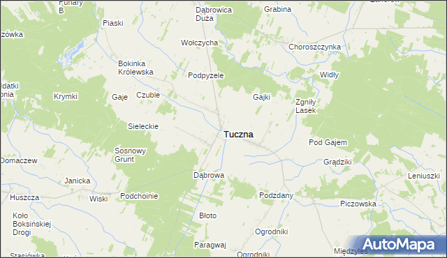 mapa tuczna Ujęcie wody, Źródło w Tuczna :: Więcej na mapie Targeo