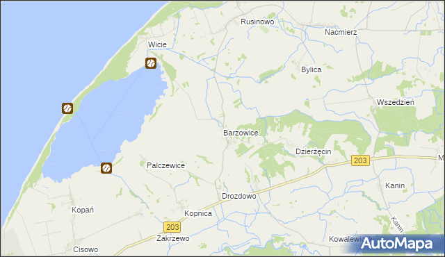 mapa Barzowice, Barzowice na mapie Targeo