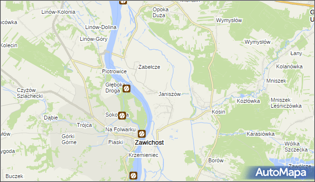 mapa Janiszów gmina Annopol, Janiszów gmina Annopol na mapie Targeo