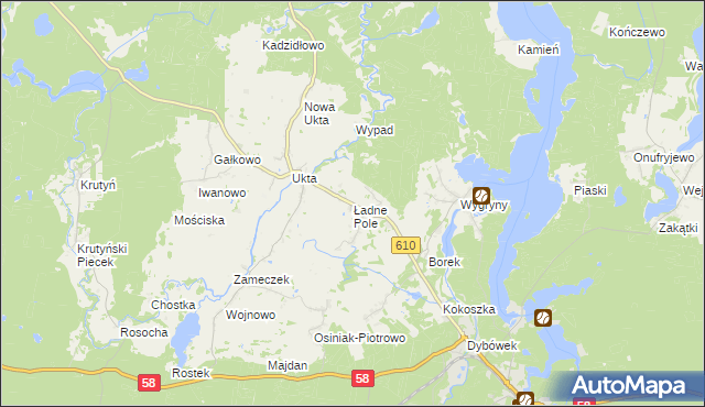 mapa Ładne Pole, Ładne Pole na mapie Targeo