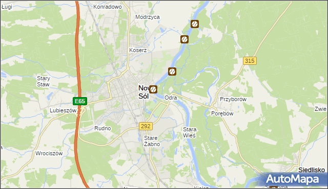 mapa Odra gmina Nowa Sól, Odra gmina Nowa Sól na mapie Targeo