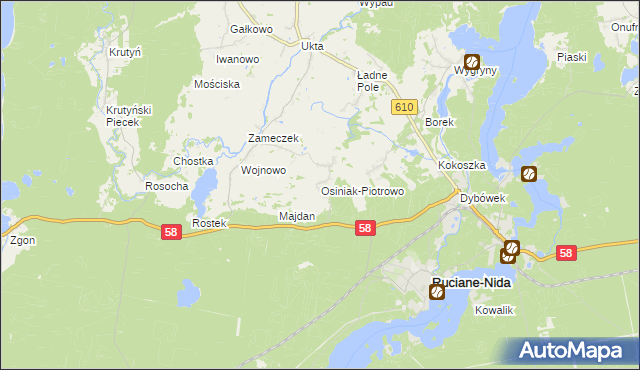 mapa Osiniak-Piotrowo, Osiniak-Piotrowo na mapie Targeo