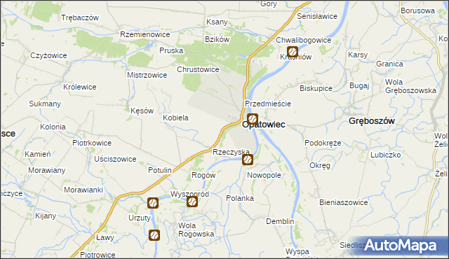 mapa Podskale gmina Opatowiec, Podskale gmina Opatowiec na mapie Targeo