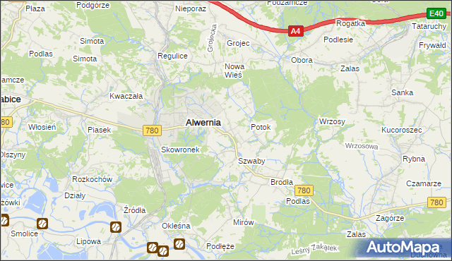mapa Poręba Żegoty, Poręba Żegoty na mapie Targeo