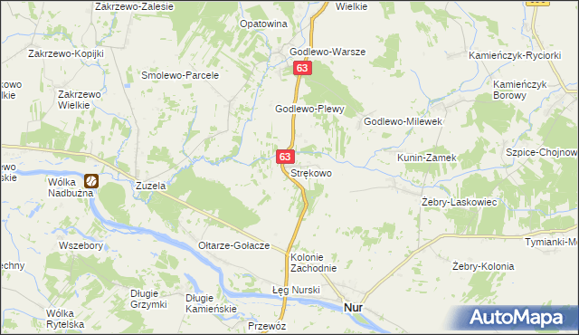 mapa Strękowo, Strękowo na mapie Targeo