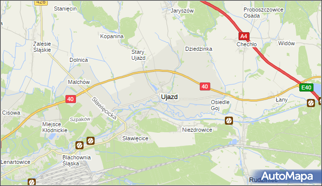 mapa Ujazd powiat strzelecki, Ujazd powiat strzelecki na mapie Targeo