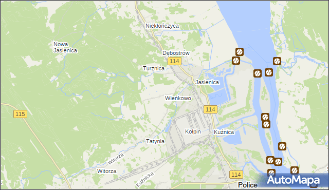 mapa Wieńkowo, Wieńkowo na mapie Targeo