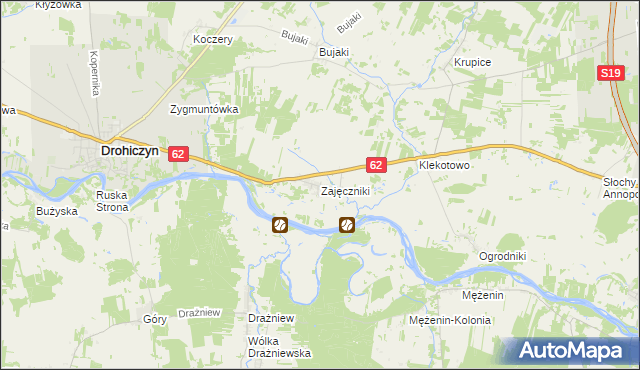 mapa Zajęczniki, Zajęczniki na mapie Targeo