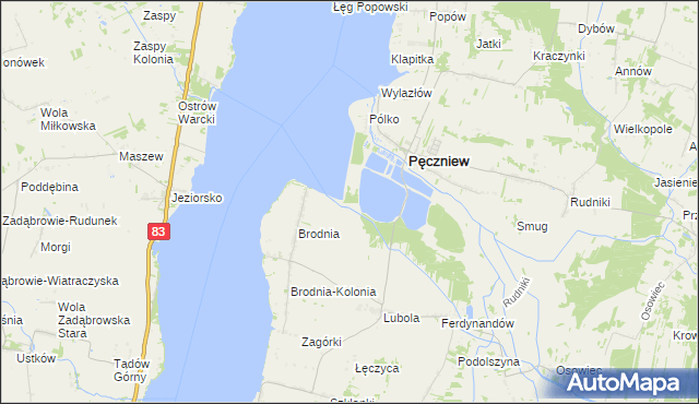 mapa Dąbrowa Lubolska, Dąbrowa Lubolska na mapie Targeo