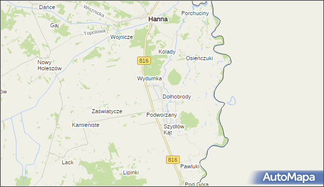 mapa Dołhobrody, Dołhobrody na mapie Targeo