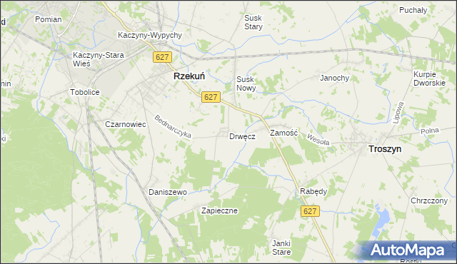 mapa Drwęcz, Drwęcz na mapie Targeo