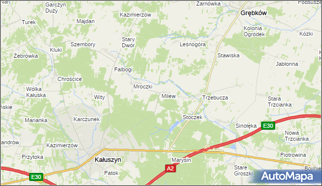 mapa Milew, Milew na mapie Targeo