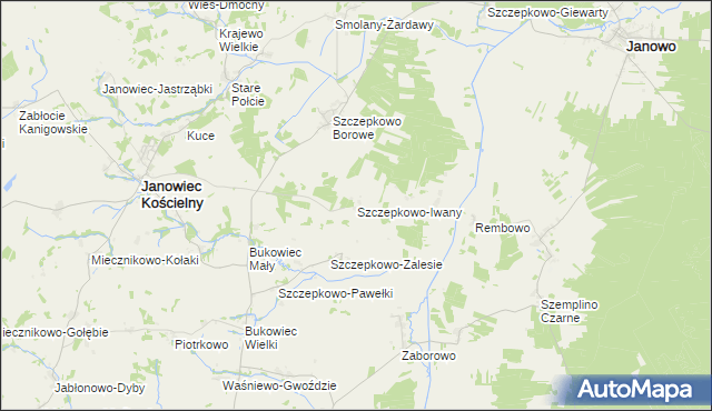 mapa Szczepkowo-Iwany, Szczepkowo-Iwany na mapie Targeo