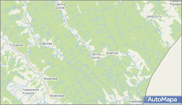 mapa Jamna Górna, Jamna Górna na mapie Targeo