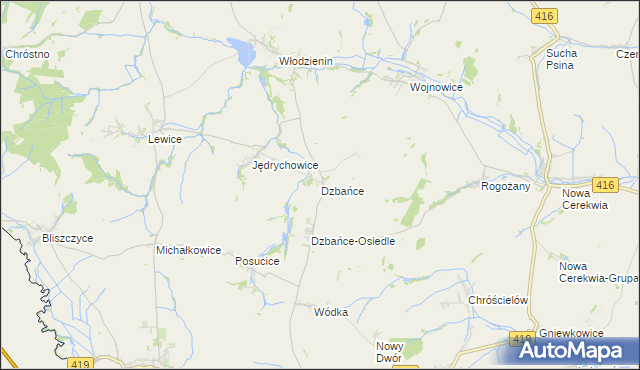 mapa Dzbańce, Dzbańce na mapie Targeo