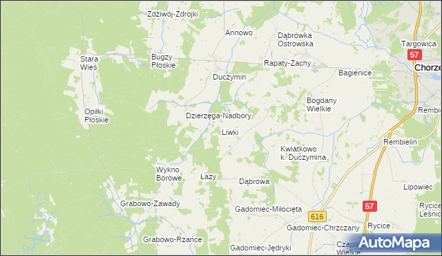 mapa Liwki, Liwki na mapie Targeo