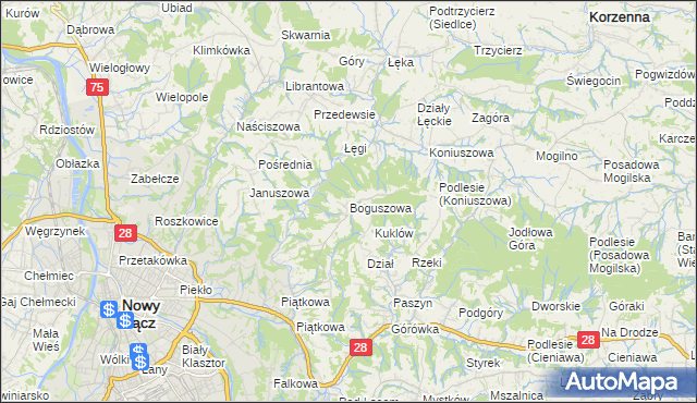 mapa Boguszowa, Boguszowa na mapie Targeo