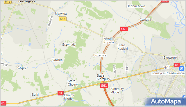 mapa Bożenica, Bożenica na mapie Targeo