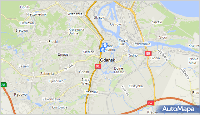 mapa Gdańska, Gdańsk na mapie Targeo
