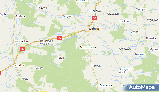 mapa Jakubikowice, Jakubikowice na mapie Targeo