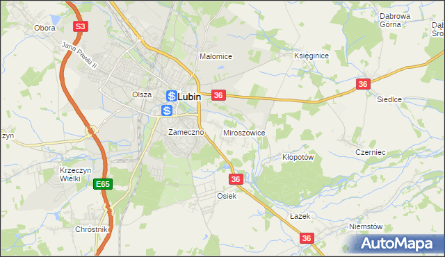 mapa Miroszowice, Miroszowice na mapie Targeo