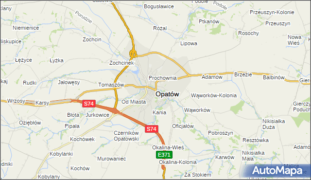 mapa Opatów, Opatów na mapie Targeo
