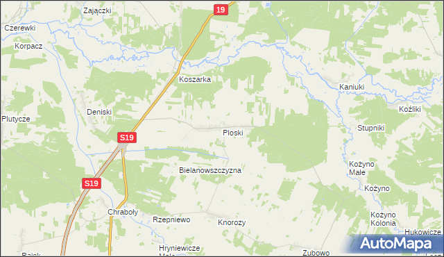 mapa Ploski, Ploski na mapie Targeo