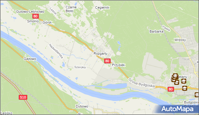 mapa Stary Toruń, Stary Toruń na mapie Targeo