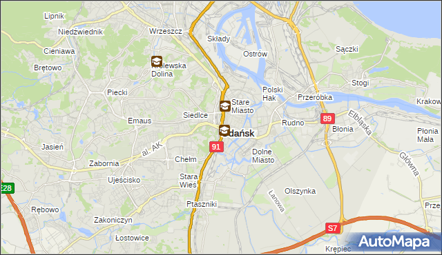 mapa Gdańska, Gdańsk na mapie Targeo