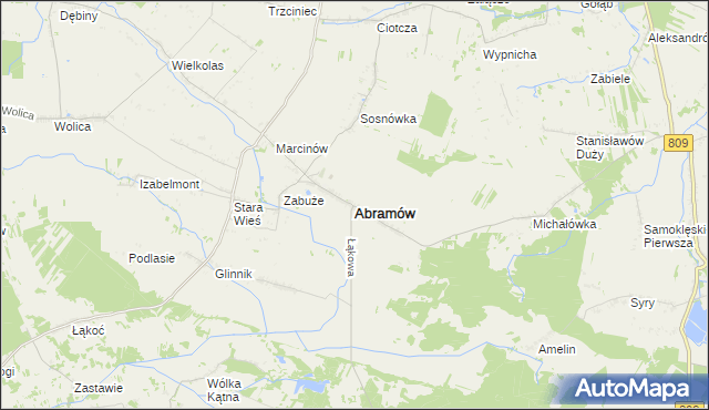 mapa Abramów powiat lubartowski, Abramów powiat lubartowski na mapie Targeo