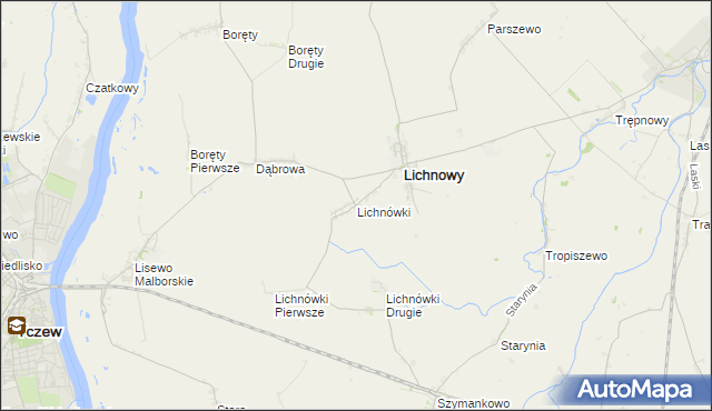 mapa Lichnówki, Lichnówki na mapie Targeo