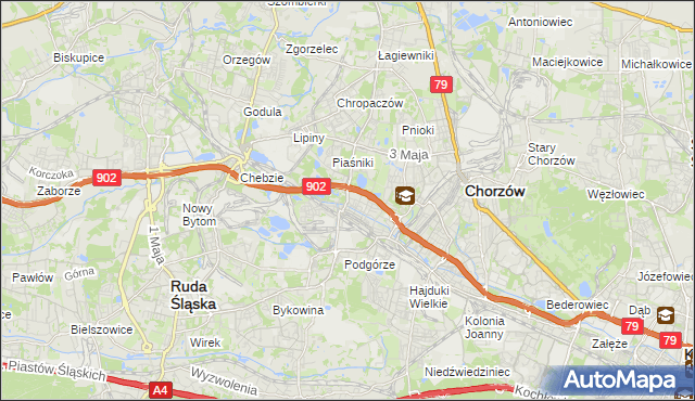 mapa Świętochłowice, Świętochłowice na mapie Targeo