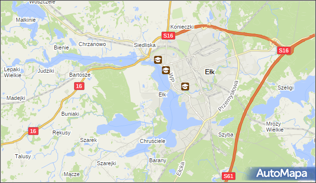 mapa Ełk powiat ełcki, Ełk powiat ełcki na mapie Targeo