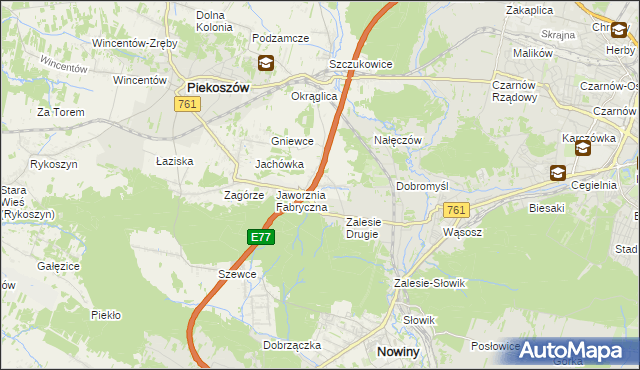 mapa Janów gmina Piekoszów, Janów gmina Piekoszów na mapie Targeo