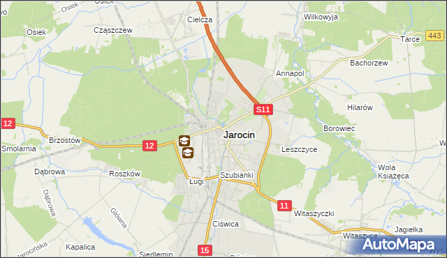 mapa Jarocin, Jarocin na mapie Targeo