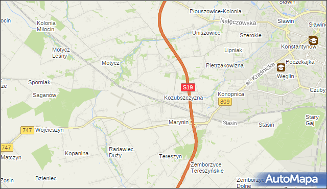mapa Kozubszczyzna, Kozubszczyzna na mapie Targeo