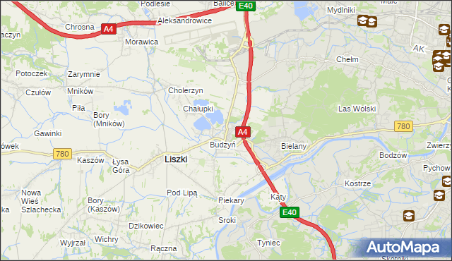 mapa Kryspinów, Kryspinów na mapie Targeo