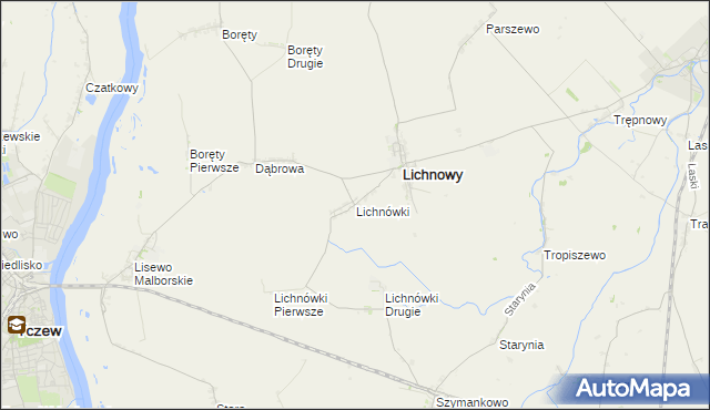 mapa Lichnówki, Lichnówki na mapie Targeo