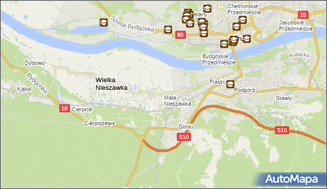 mapa Mała Nieszawka, Mała Nieszawka na mapie Targeo