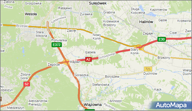 mapa Michałówek gmina Wiązowna, Michałówek gmina Wiązowna na mapie Targeo