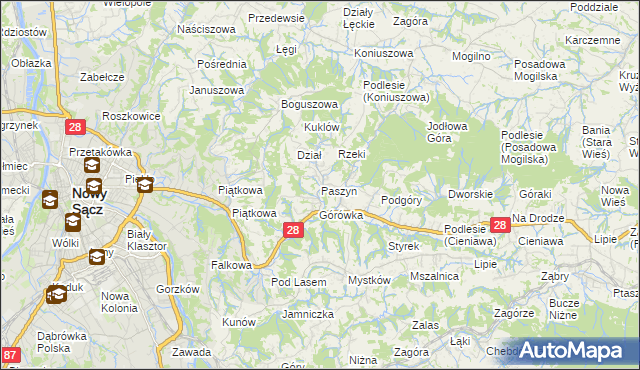mapa Paszyn, Paszyn na mapie Targeo
